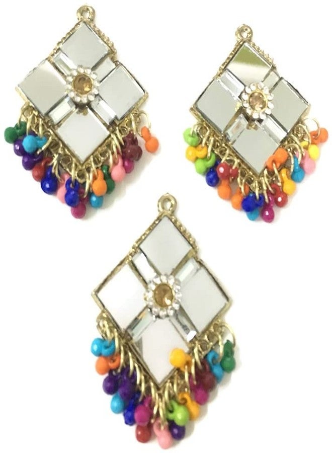 DaSync SYNC Golden Buttons for Kurtis Real Mirror Buttons Multicolour Beads Clothes Kurta Women Girl Metal Button Jewellery Imitation Hanging latkan Dress Lehenga Tassel Decoration Fringe Fancy Stylish DIY - Image 1